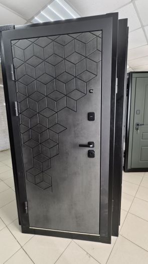 Входная дверь Termo-door Спейс Бетон патина - Марсель Слоновая кость