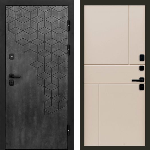 Входная дверь Termo-door Спейс Бетон патина - Горизонт Слоновая кость