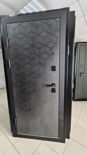 Входная дверь Termo-door Спейс Бетон патина - Горизонт Слоновая кость