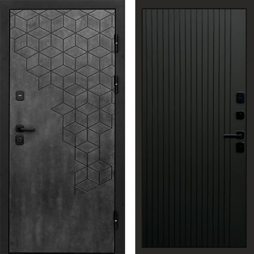 Входная дверь Termo-door Спейс Бетон патина - FLAT Черный кварц