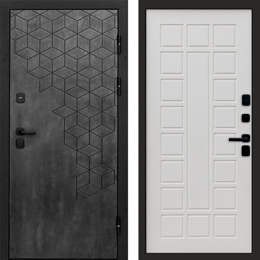 Входная дверь Termo-door Спейс Бетон патина - Престиж Белое дерево