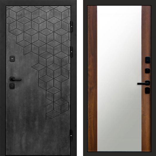 Входная дверь Termo-door Спейс Бетон патина - Зеркало Дуб