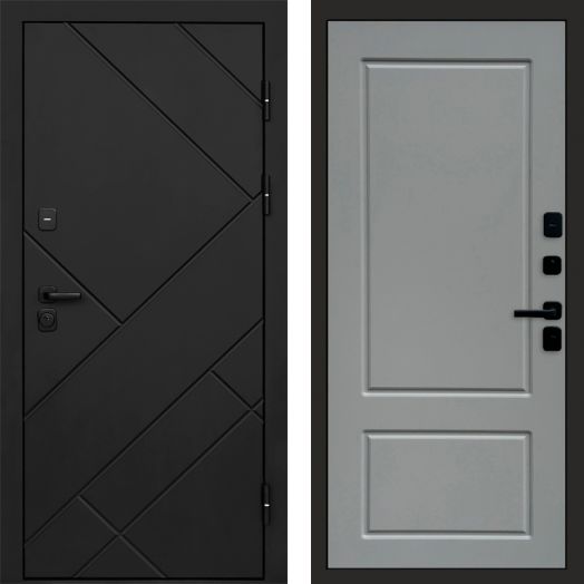 Входная дверь Termo-door Стоун Black - Марсель Грей софт