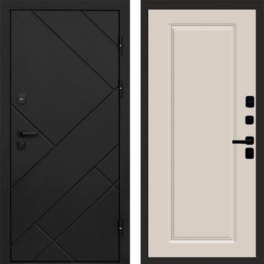 Входная дверь Termo-door Стоун Black - Гранд Слоновая кость