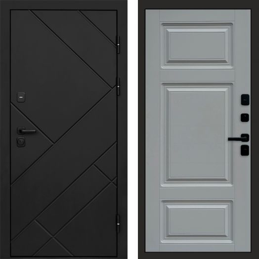Входная дверь Termo-door Стоун Black - Лион Грей софт