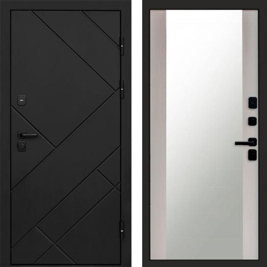 Входная дверь Termo-door Стоун Black - Зеркало Лиственница