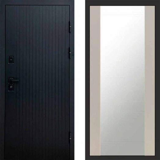 Входная дверь Termo-door Твист Black style - Зеркало Слоновая кость