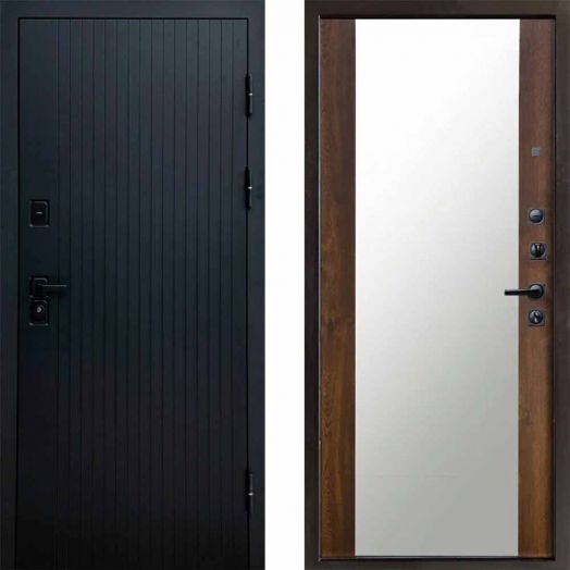 Входная дверь Termo-door Твист Black style - Зеркало Дуб