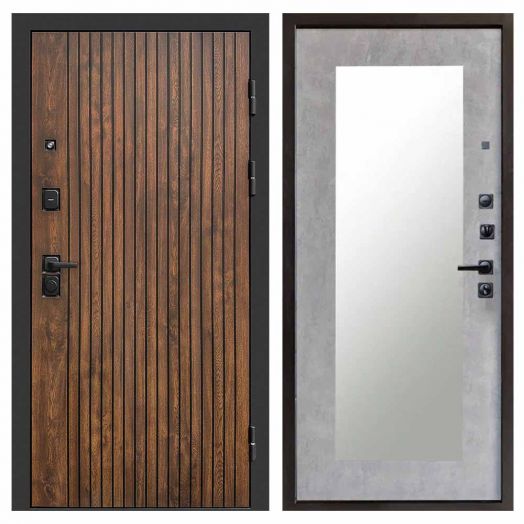 Входная дверь Termo-door Твист Дуб style - Зеркало триумф Бетон светлый