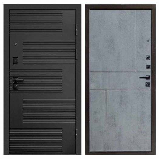Входная дверь Termo-door Фаворит Black - Горизонт Бетон темный