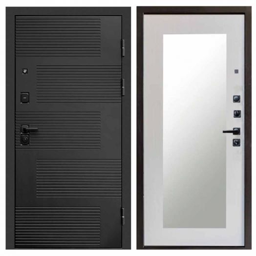 Входная дверь Termo-door Фаворит Black - Зеркало триумф Лиственница