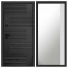 Входная дверь Termo-door Фаворит Black - Широкое Зеркало Фацет Белый софт
