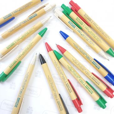 ручки из бамбука с логотипом