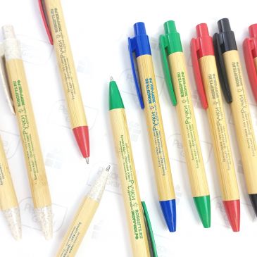 ручки из бамбука с логотипом