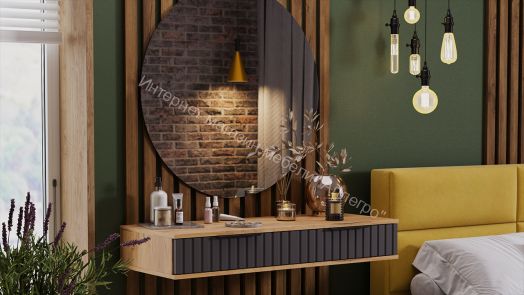 Стол туалетный Хилтон - 402.007.000 Дуб Крафт золотой, Графит матовый