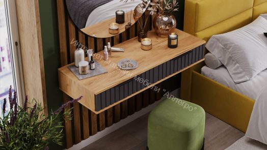 Стол туалетный Хилтон - 402.007.000 Дуб Крафт золотой, Графит матовый