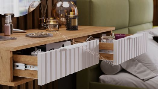 Стол туалетный Хилтон - 402.007.000 Дуб Крафт золотой, Белый матовый