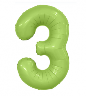 Цифра "3" фольгированная (40/102) Мистик фисташка