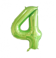 Цифра "4" фольгированная (40/102) лайм