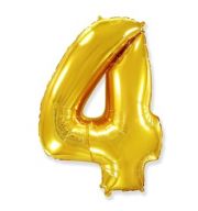 Цифра "4" фольгированная (40/102) Золото