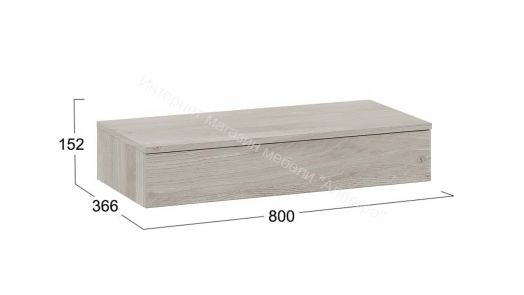 Тумба подвесная с зеркалом «Порто» - СМ-102.08.001-02 Баттл Рок