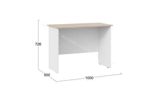 Стол с зеркалом тип 14 (1000) Дуб Сонома, Белый Ясень