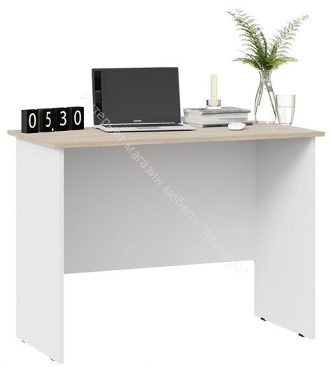 Стол письменный тип 14 (1000) Дуб Сонома, Белый Ясень