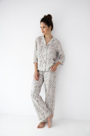Комплект домашней одежды женский SENSIS Emory, рубашка, брюки, экрю