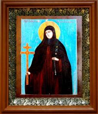 Икона Евфросиния Полоцкая в киоте с басмой Виноградная Лоза (UV-печать)(30356)