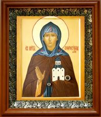 Икона Евфросиния Суздальская в киоте с басмой Виноградная Лоза (UV-печать)(30360)