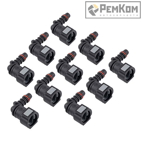 RK01375 * Штуцер топливной трубки для а/м: быстросъемный D=9.49 мм (г-образный 90 градусов) 10 шт, универсальный