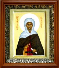 Икона Ефрем Сирин в киоте с басмой Виноградная Лоза (UV-печать)(30388)