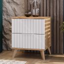 Тумба прикроватная «Хилтон» с опорами Бук матовый, Дуб Крафт золотой, Белый матовый