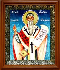 Икона Игнатий Богоносец в киоте с басмой Виноградная Лоза (UV-печать)(30414)