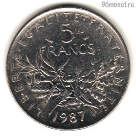 Франция 5 франков 1987