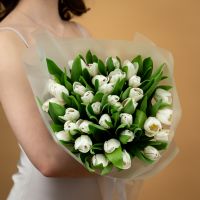 Тюльпаны белые от 15шт