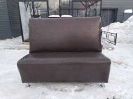 Диван офисный "Вегас-2" (ш1200*г650*в1000мм) экокожа коричневый глянец