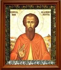 Икона Иоанн Хозевит в киоте с басмой Виноградная Лоза (UV-печать)(30461)