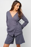 Костюм летний с шортами на запах 407GRY [серый]