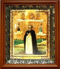 Икона Иосиф Вологодский в киоте с басмой Виноградная Лоза (UV-печать)(30478)