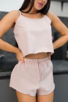 Пижама женская топ и шорты ПЖЛ-01 [капучино]