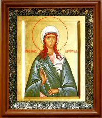 Икона Иулия Анкирская в киоте с басмой Виноградная Лоза (UV-печать)(30499)