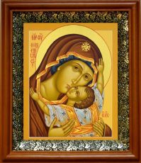 Икона Кардиотисса (Сердечная) в киоте с басмой Виноградная Лоза (UV-печать)(30506)