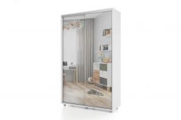 Шкаф-купе Prime двухдверный ОР14-4.2Z  (ш1400*г450*в2300мм) белый/белый шелк