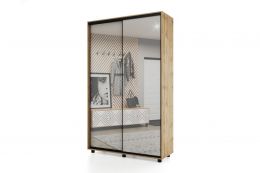 Шкаф-купе Prime двухдверный ОР14-4.2Z  (ш1400*г450*в2300мм) дуб вотан/белый шелк