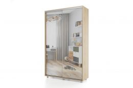 Шкаф-купе Prime двухдверный ОР14-4.2Z  (ш1400*г450*в2300мм) дуб сонома/белый шелк