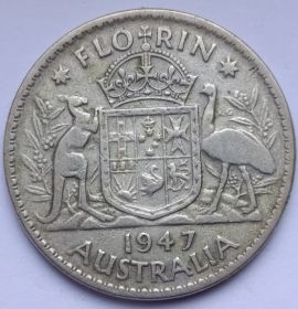 Король Георг VI 1 флорин Австралия  1947