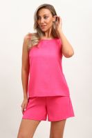 Костюм с шортами КЖ-001 Лен [малиновый]