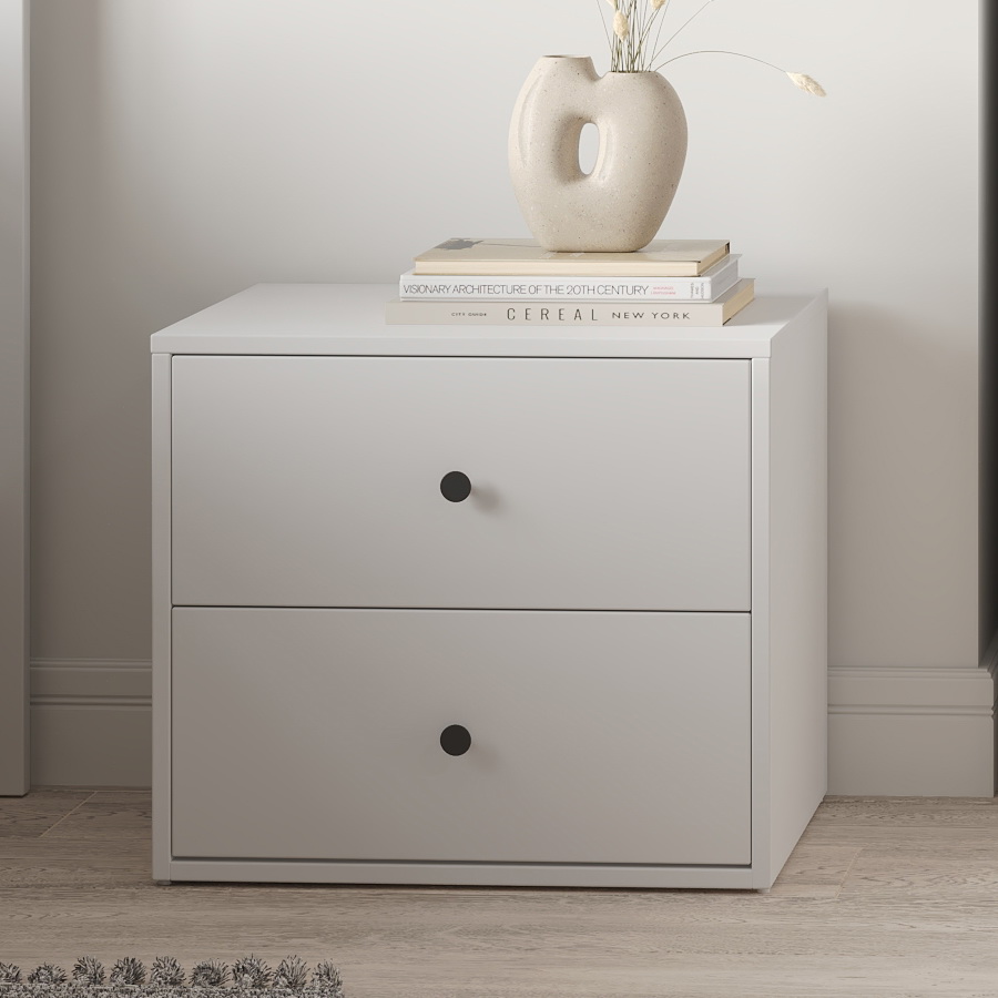 Тумба 2 ящика, 49х39х43 см, белый