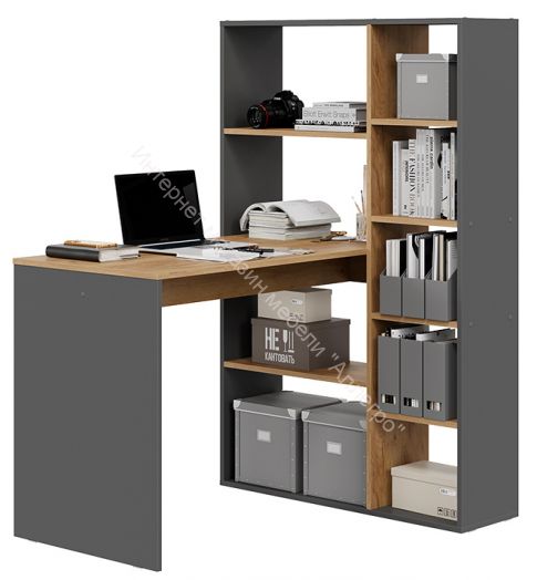 Стол письменный тип 16 Графит Серый/Дуб Крафт Золотой